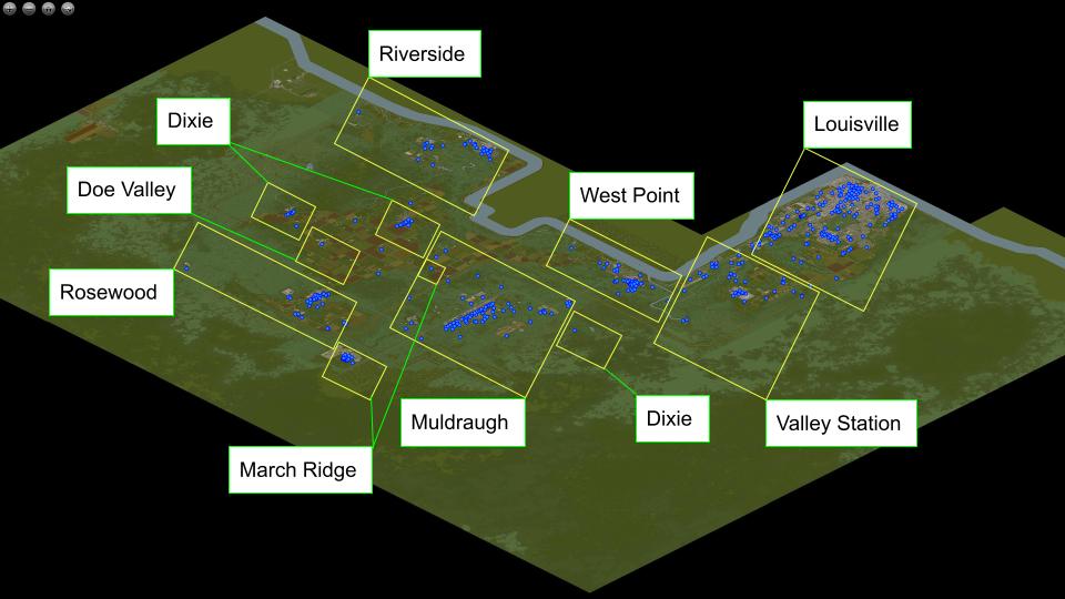 Explore Project Zomboid: Town Names on the Interactive Map